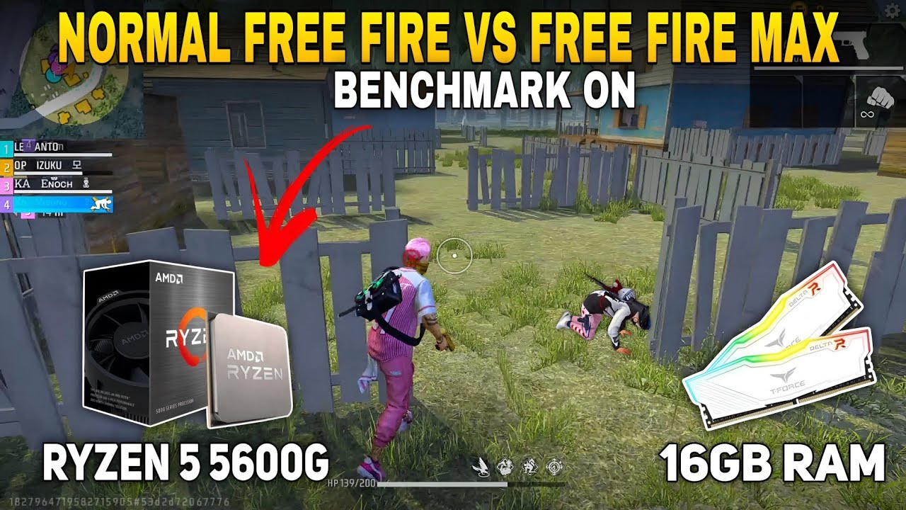 Free Fire vs Free Fire Max Benchmark Test On AMD Ryzen 5 5600G +16Gb Ram 🚀 || Izuku ff