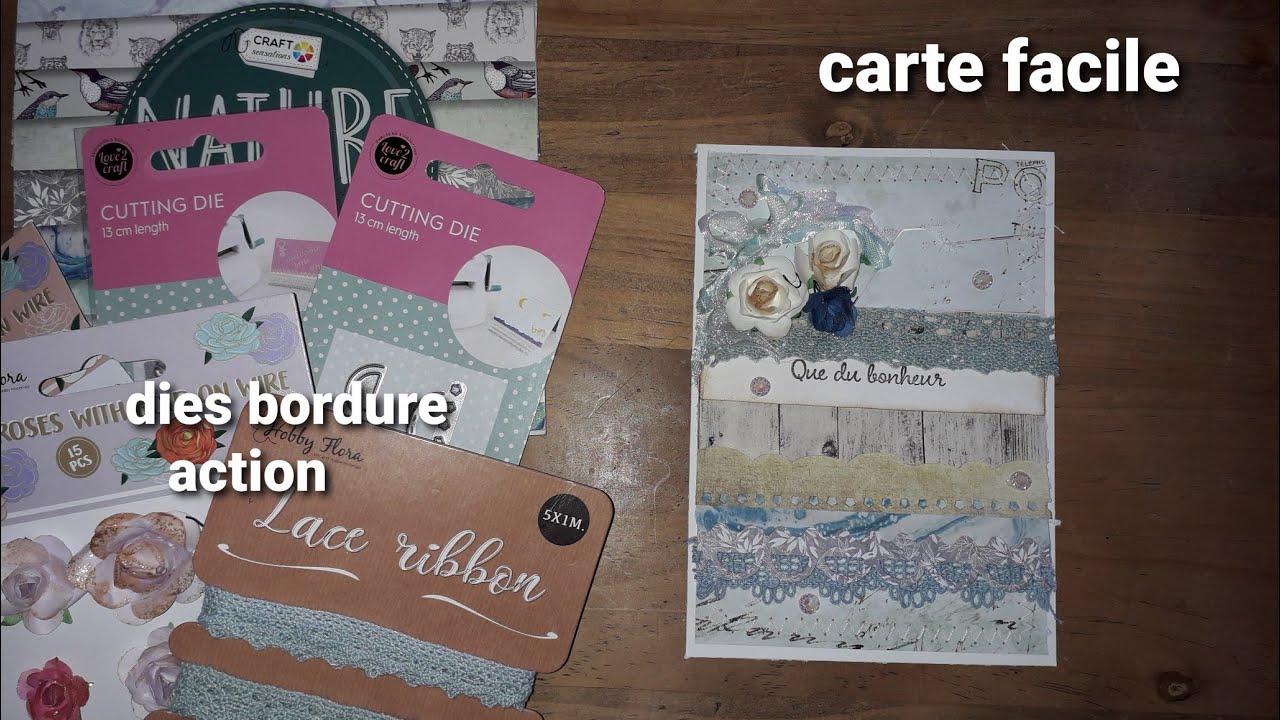 Tuto carte facile/dies bordure action/ jouons avec les étages.