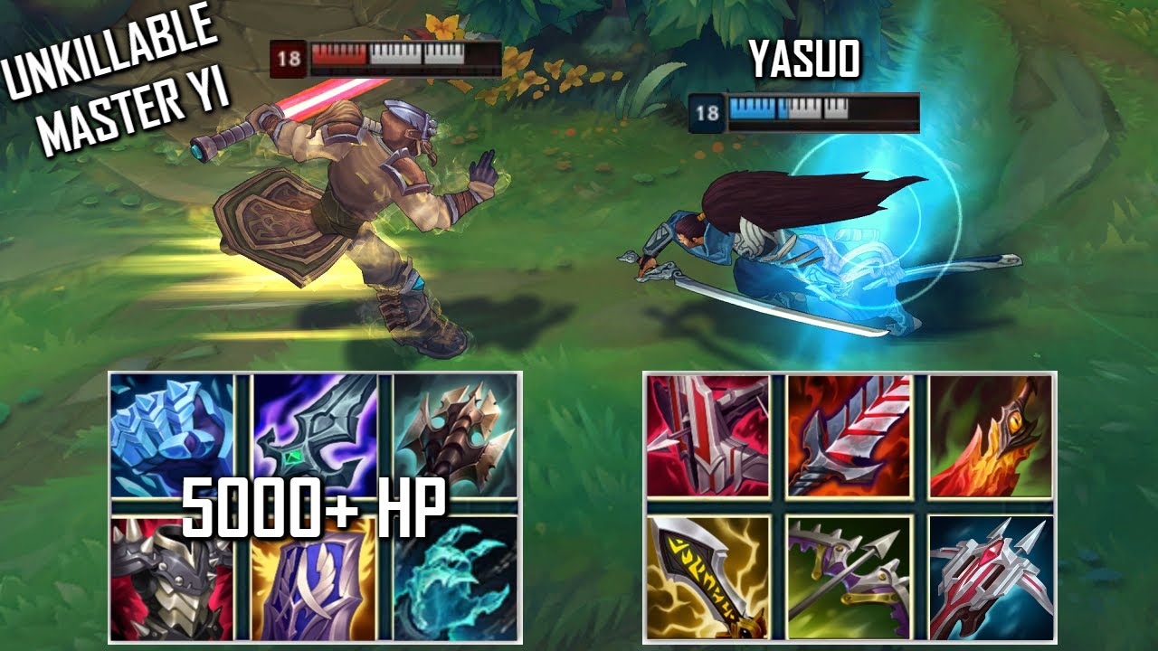 TANK MASTER YI vs YASUO FULL BUILD FIGHTS & Best PENTAKILLS!
