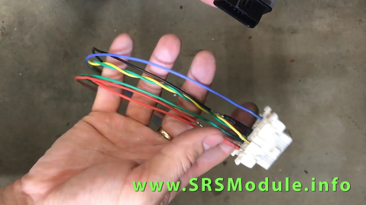 OBDII cable for reading SRS airbag module reset on table Crash removal review