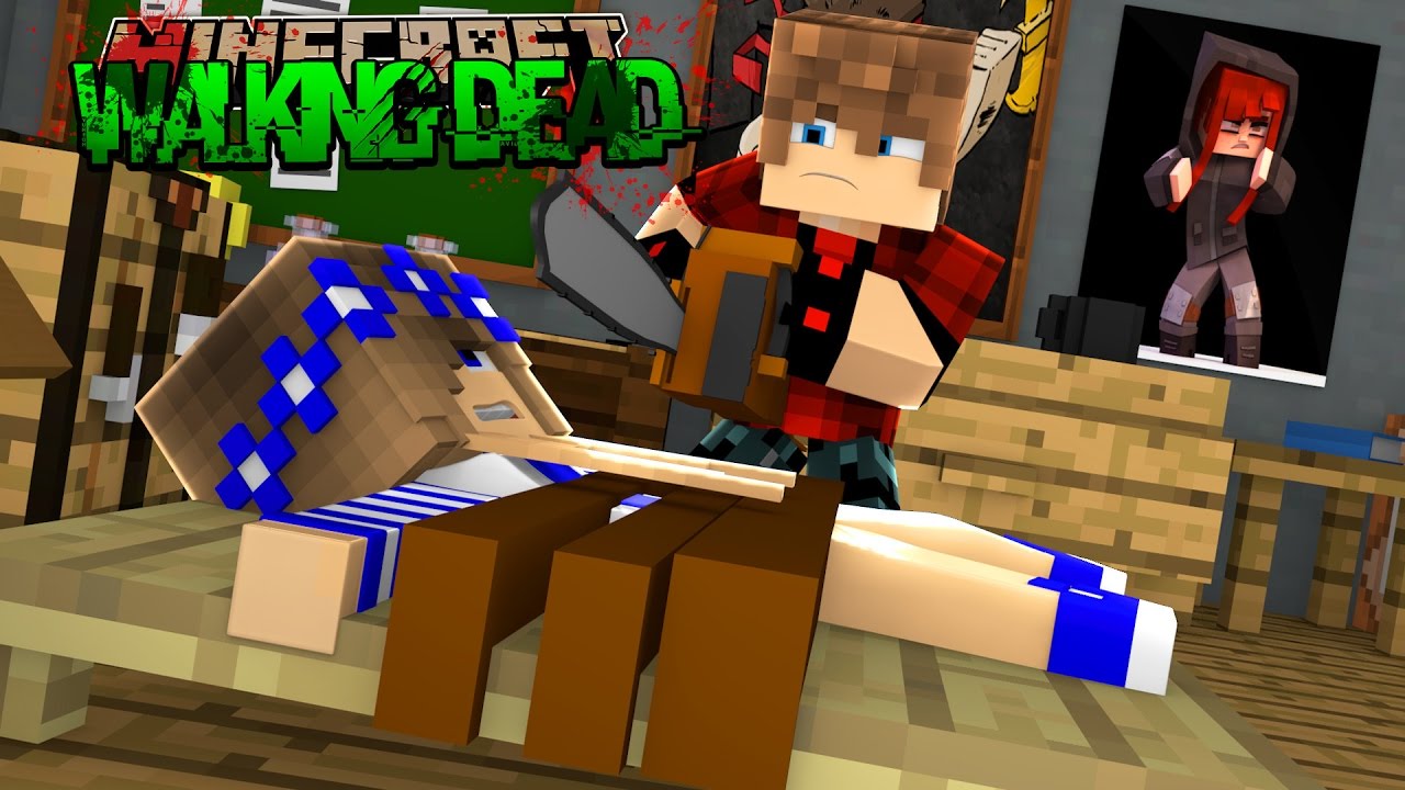 Minecraft THE WALKING DEAD - SHARKY AND SCUBA STEVE GO HUMAN HUNTING!!