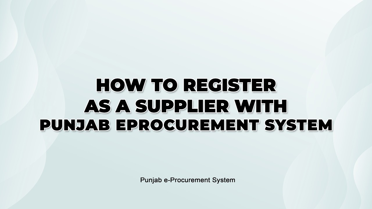 Supplier Registration