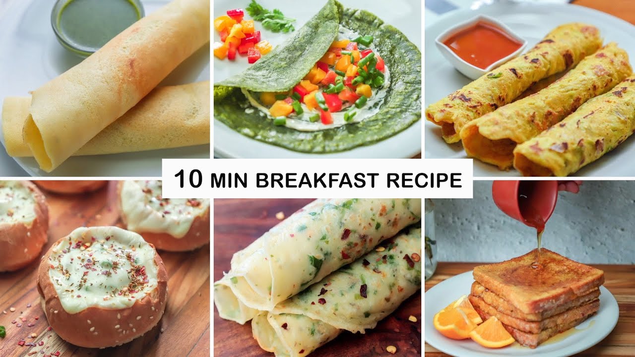 10 Minute Breakfast Recipes - Quick Breakfast Recipes in 10 minutes - Indian Breakfast