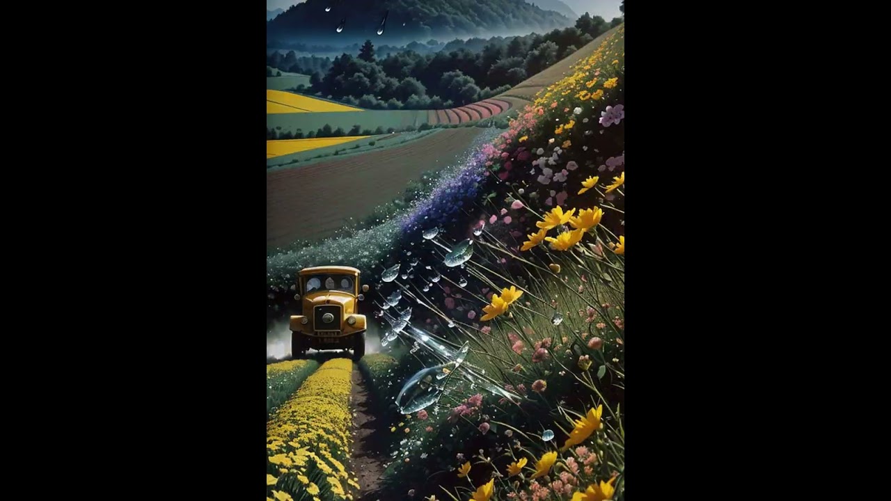 Amidst glistening oil droplets, we embark on a marvelous voyage across natural meadows adorned