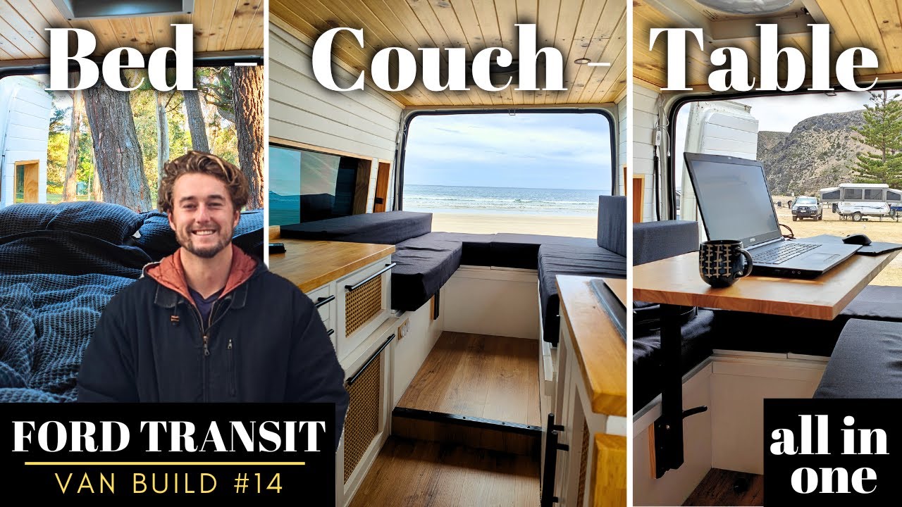 My Van Couch Turns into a Bed and Table – DIY Build & Review  | Ford Transit Van Build #14