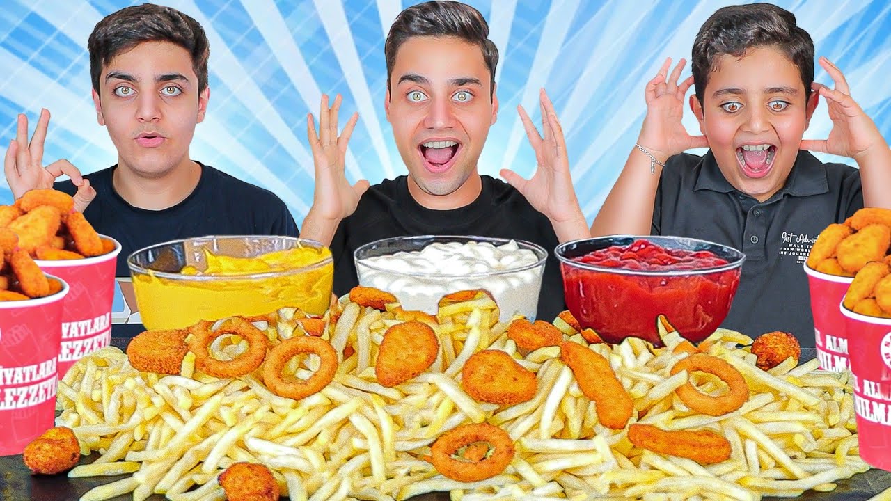 تحدي أكل ( اكبر كمية بطاطا ومقرمشات🍟🍗) لو خسرنا نترك اليوتيوب!💔
