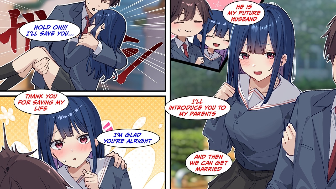 [Manga Dub] I saved the coolest girl in school from falling down the stairs, and the next day...