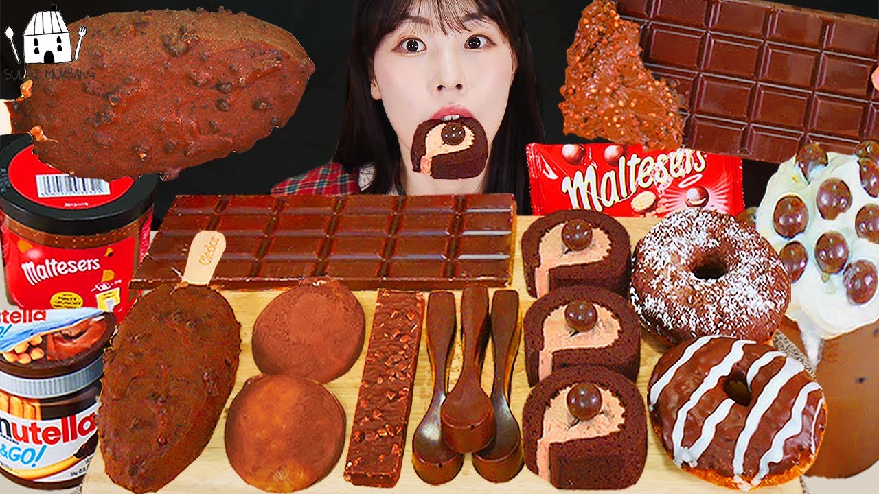 ASMR MUKBANG| 초콜릿 디저트 초코 아이스크림 먹방 & 레시피 CHOCOLATE DESSERT ICE CREAM EATING