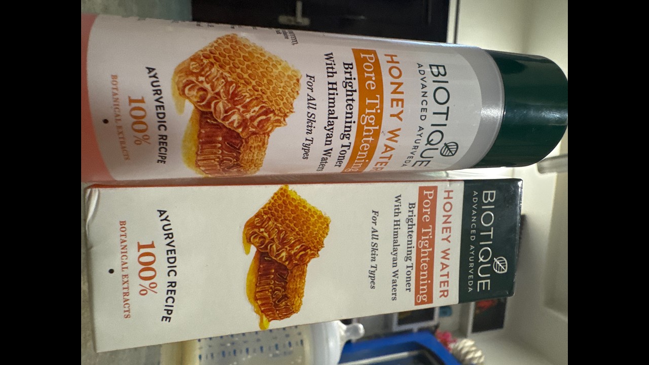 Biotique honey water pore tightening brightening with Himalayan water review 😍