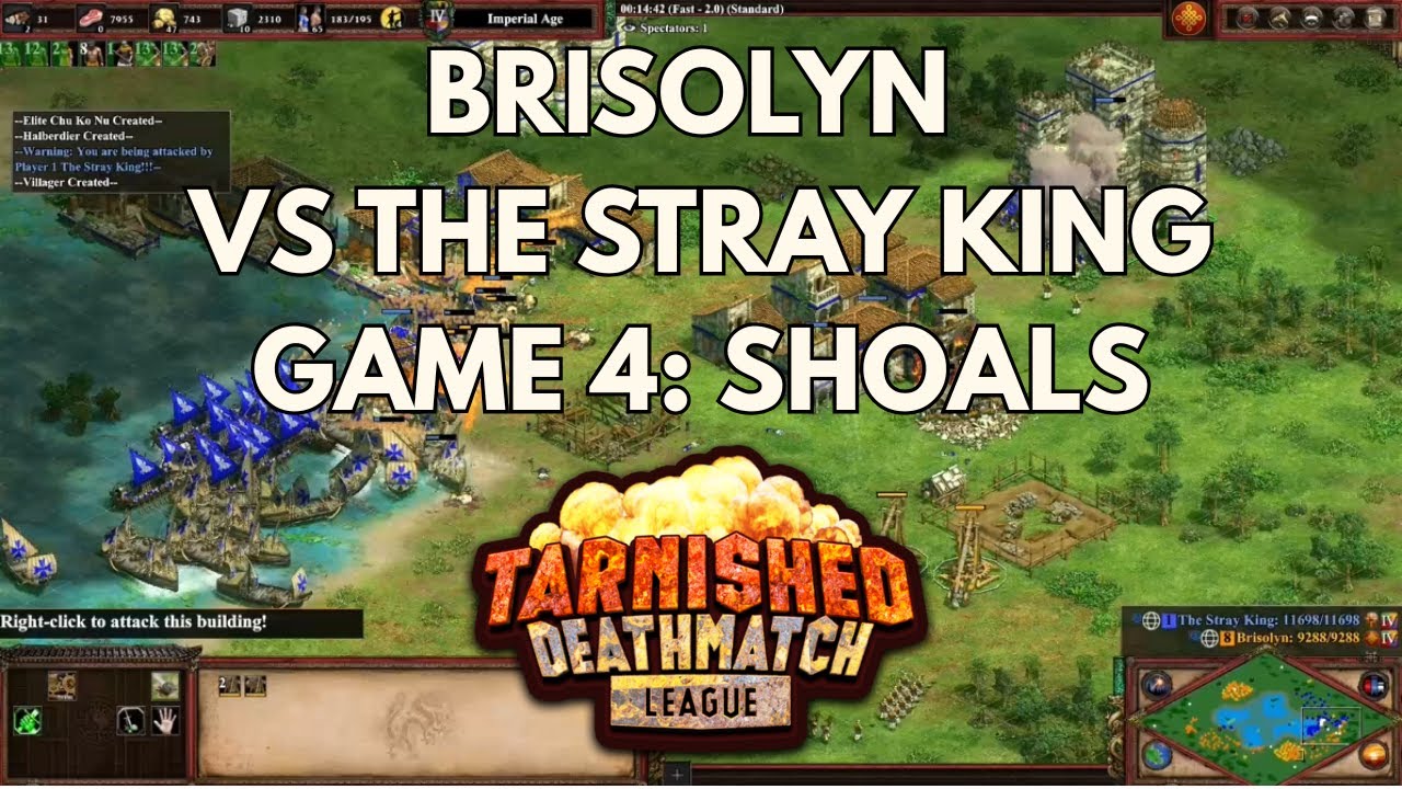 DEATH MATCH ON A WATER MAP!? Game 4 vs The Stray King - Chinese vs Byzantines on SHOALS - TDM6