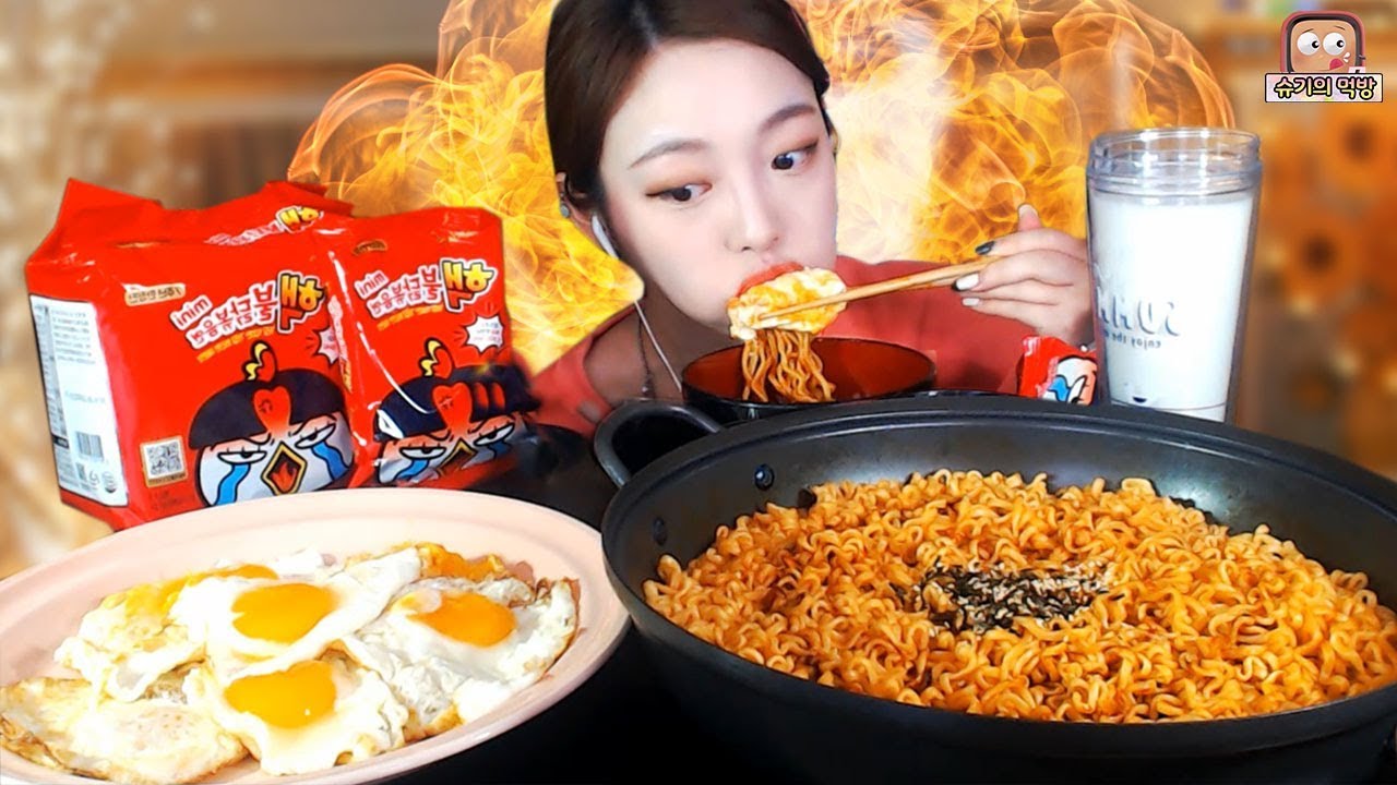 한정판!! 미니 핵불닭볶음면 먹방🌶!!! 슈기♬ Shugi Mukbang eating show