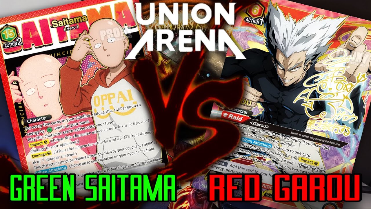 Union Arena TCG ~ Green Saitama & King VS Red Garou ~ Locals Match Replay