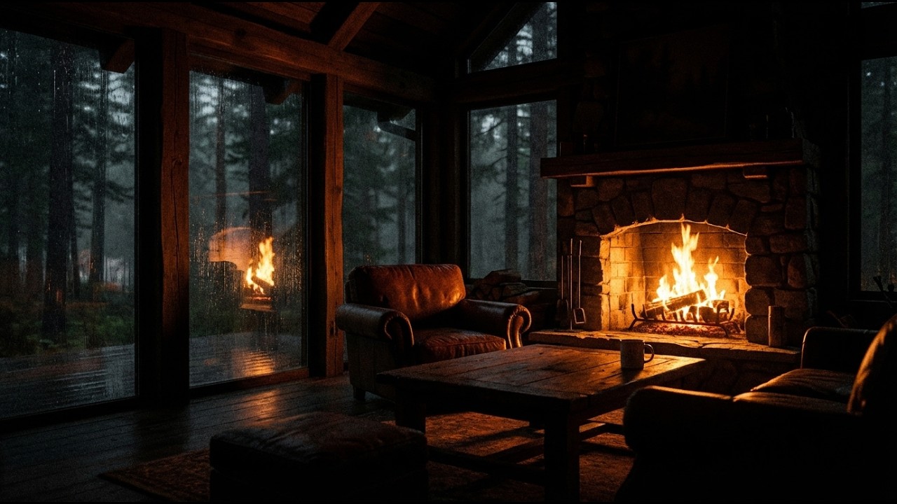 Relaxing Forest Rain Ambience with Piano Music for Stress Relief and Calm Nights