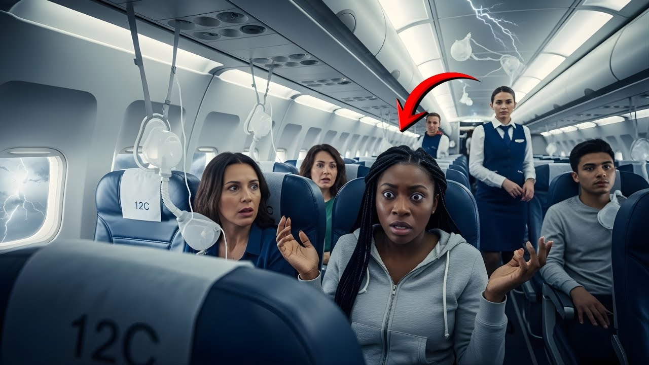 BLACK MOM WAS ASLEEP IN SEAT 12C -THE CAPTAIN ASKED IF ANY PILOT WITH COMBAT EXPERIENCE WAS ON BOARD