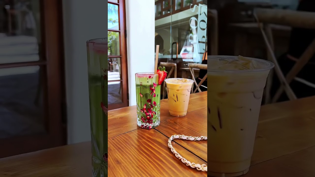 prettiest coffee shop in Santa Barbara with aesthetic drinks 🌸💗✨