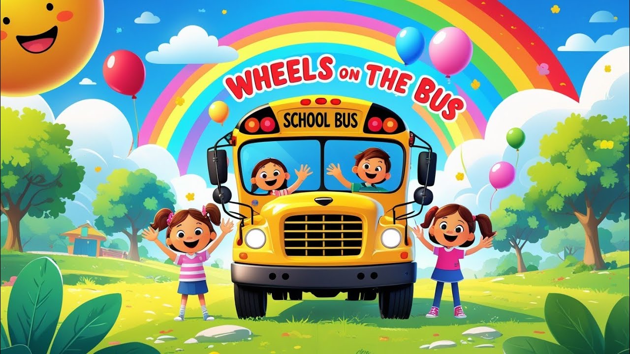 Wheels on the Bus 🚍 | Fun Garden Nursery Rhymes for Kids | Animated Rhymes