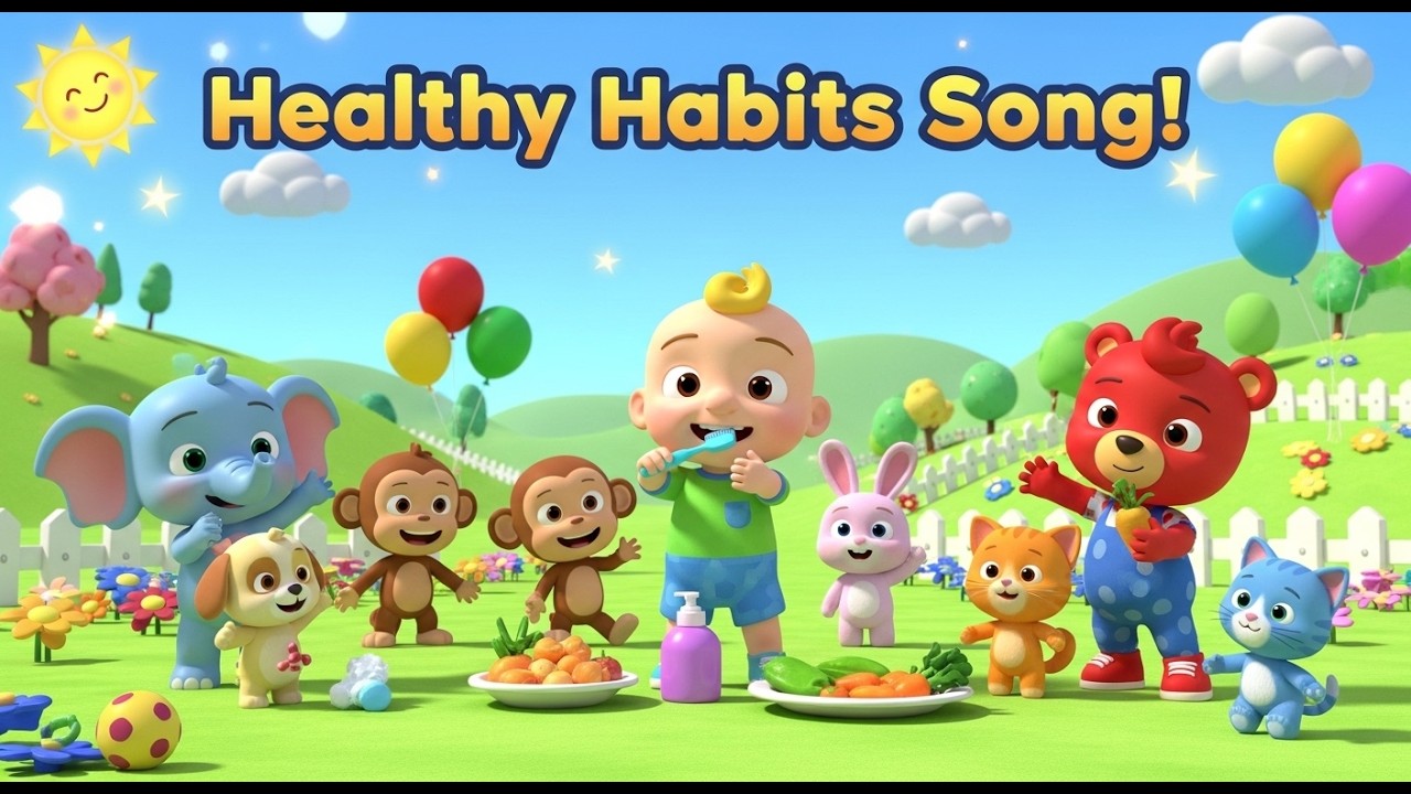 Healthy Habits Song for Kids  Animal Sounds & Fun Nursery Rhymes for Toddlers