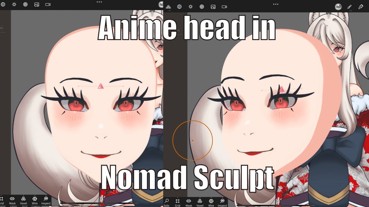Anime head in Nomad Sculpt