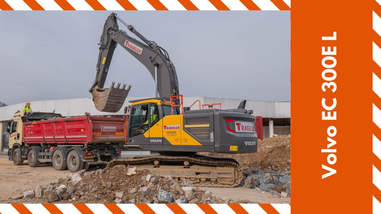 Mighty Volvo EC 300E from Tragelux loading their stunning Scania tippers - Midweek Moments