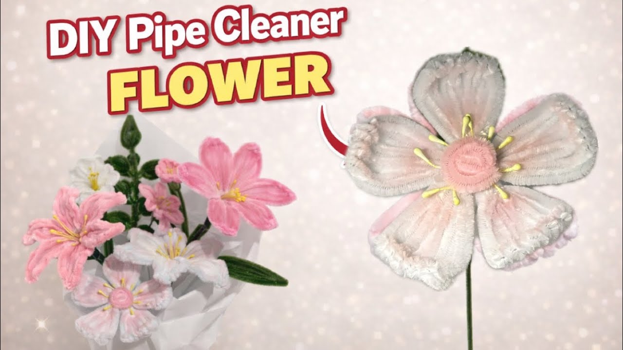 DIY pipe cleaner flower tutorial-ورد دائم من اعواد القطيفه البايب كلينر