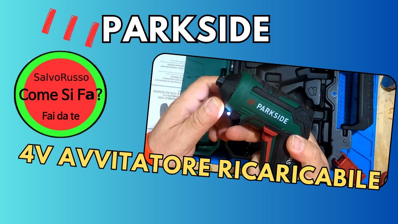 Parkside 4V Avvitatore Ricaricabile Con Accessori