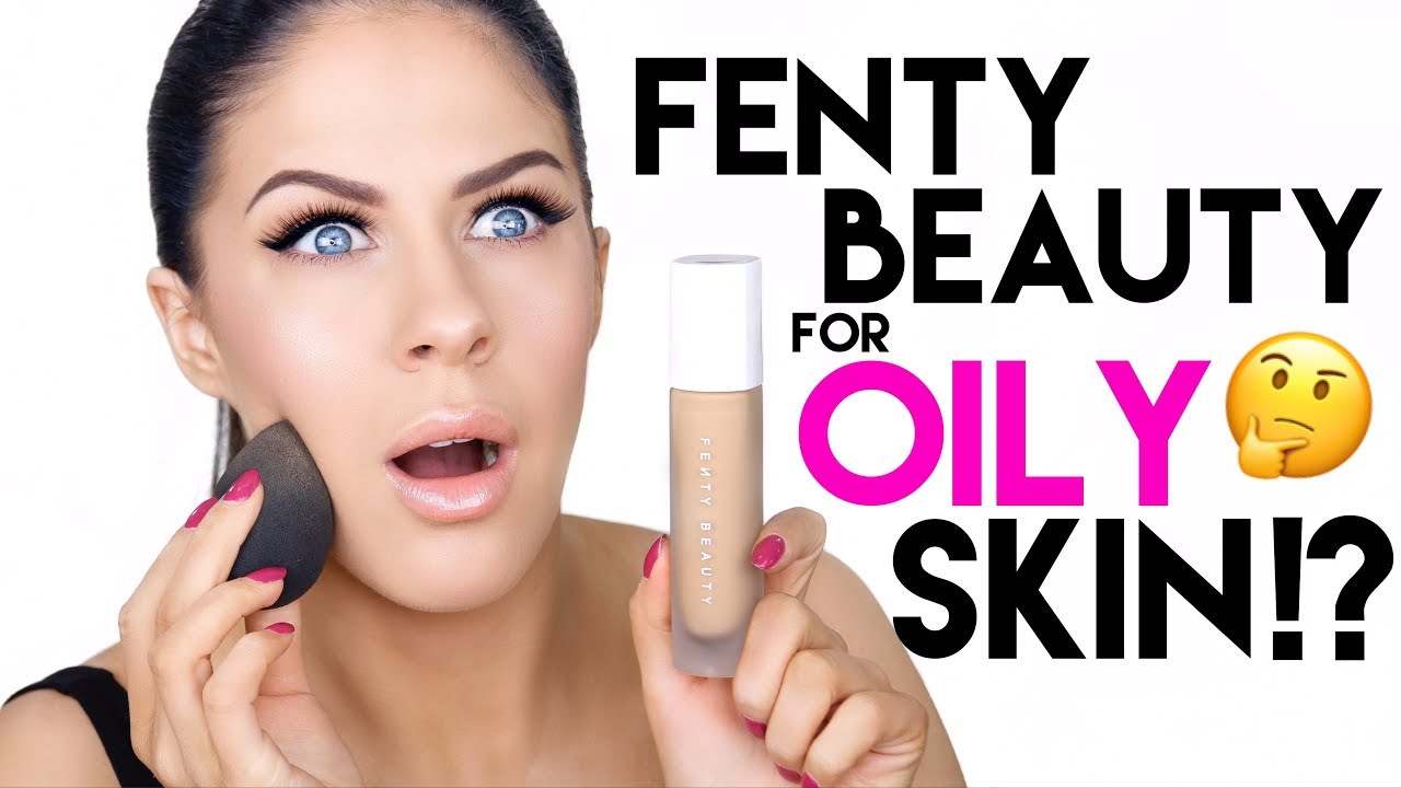 FENTY BEAUTY PRIMER, FOUNDATION & POWDER FOR OILY SKIN!!?? HONEST AF REVIEW & WEAR TEST!!!!