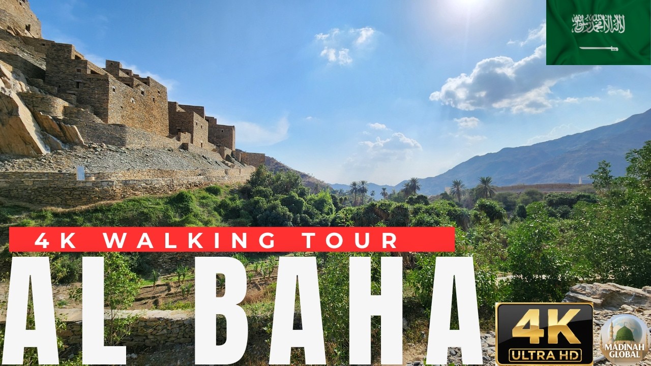 Al Baha Walking Tour in 4K | Foggy Mountains, Forests & Ancient Villages 🇸🇦 (No Speaking)
