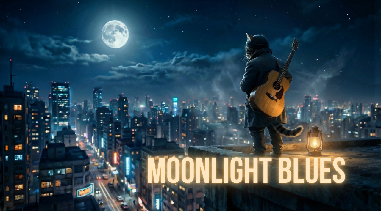 Slow Blues Under the Full Moon | Night City Guitar