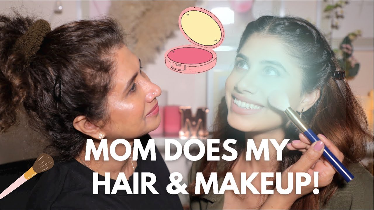MOM DOES MY HAIR & MAKEUP! FUNNY AF! | Malvika Sitlani Aryan