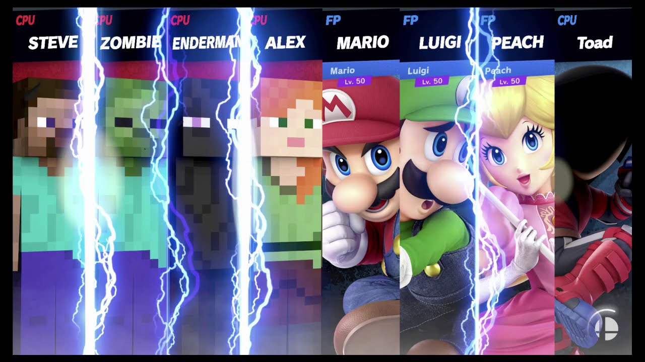 Super Smash Bros Ultimate Amiibo Fights – Steve & Co #222 Minecraft vs Super Mario