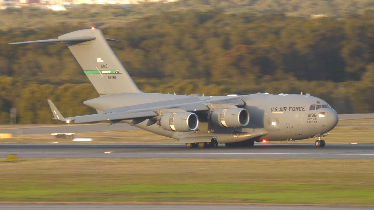4x USAF Aircraft (E-4B C-17 C-37) | Landing at Brisbane Airport