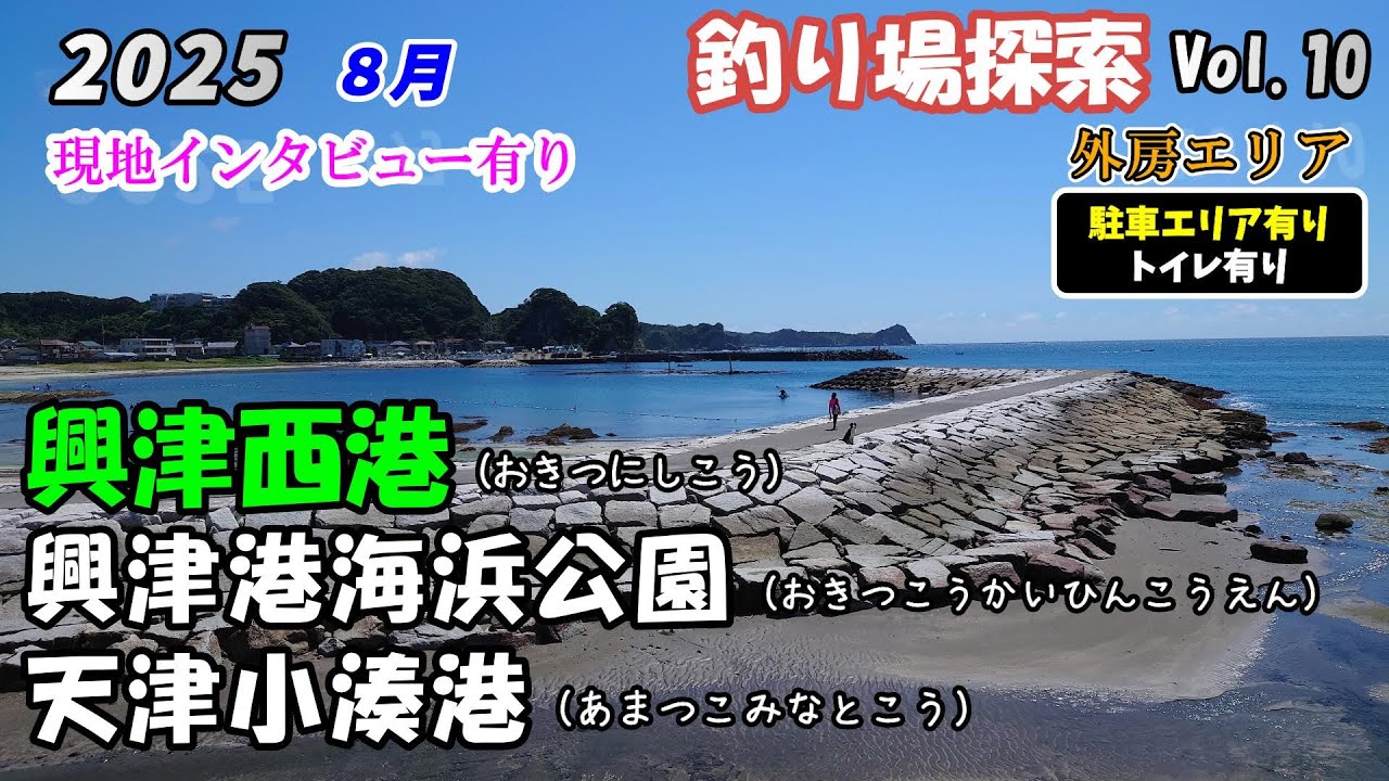 【釣り場探索】興津西港 興津港海浜公園 天津小湊港 8月 千葉 外房 勝浦 釣り 2025 Vol.10