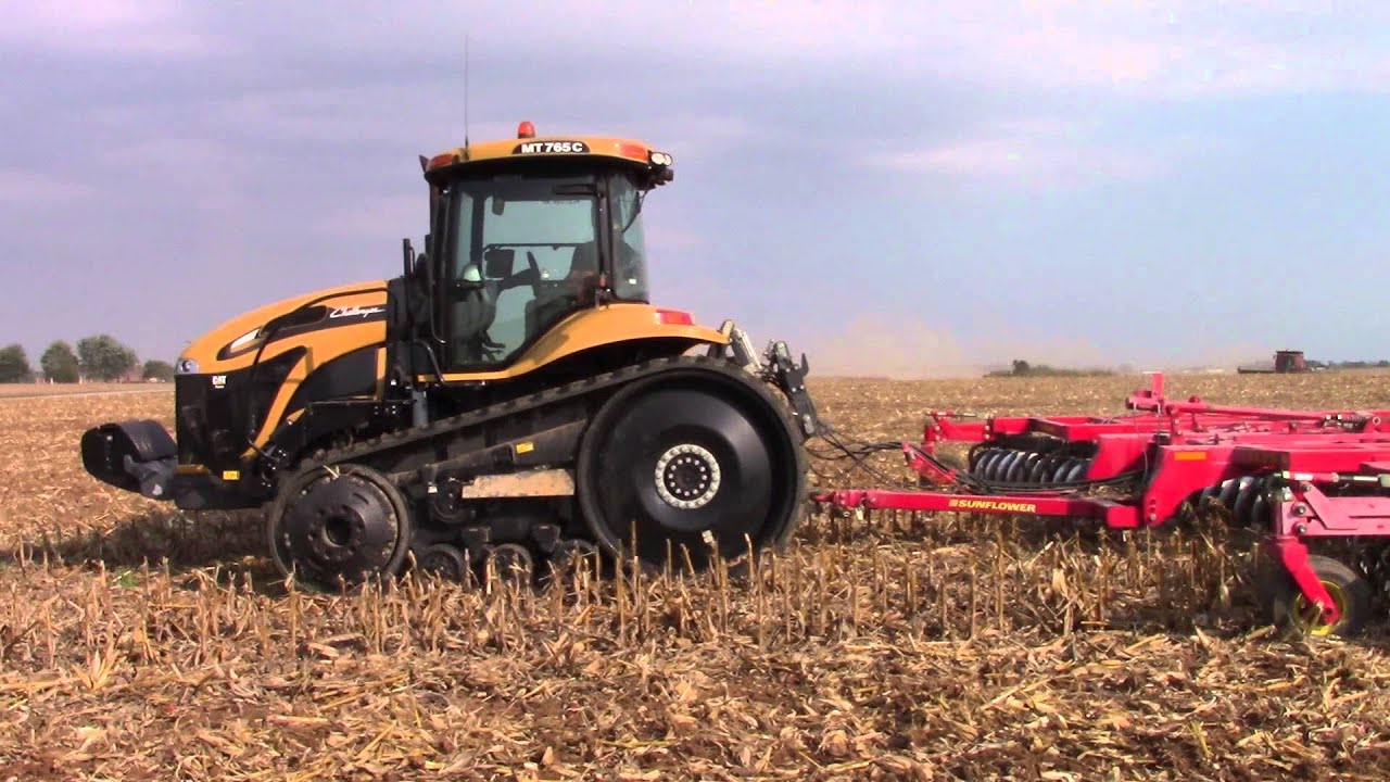 Challenger MT765C Tractor and Sunflower 1435 Disk