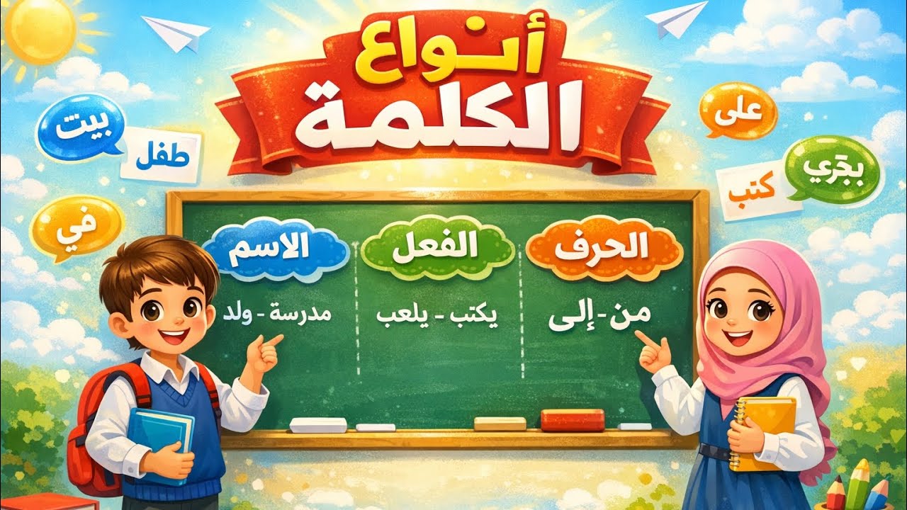 الصف الثالث الابتدائي الترم الثاني الوحدة الأولى نحو أنواع الكلمة .