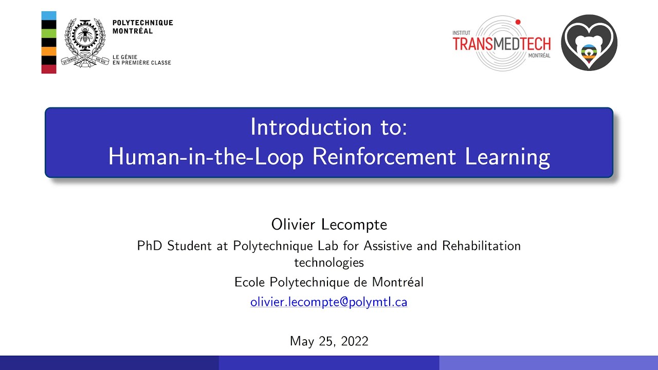 POLAR SkillShare 1 - Human-in-the-Loop Reinforcement Learning by Olivier Lecompte
