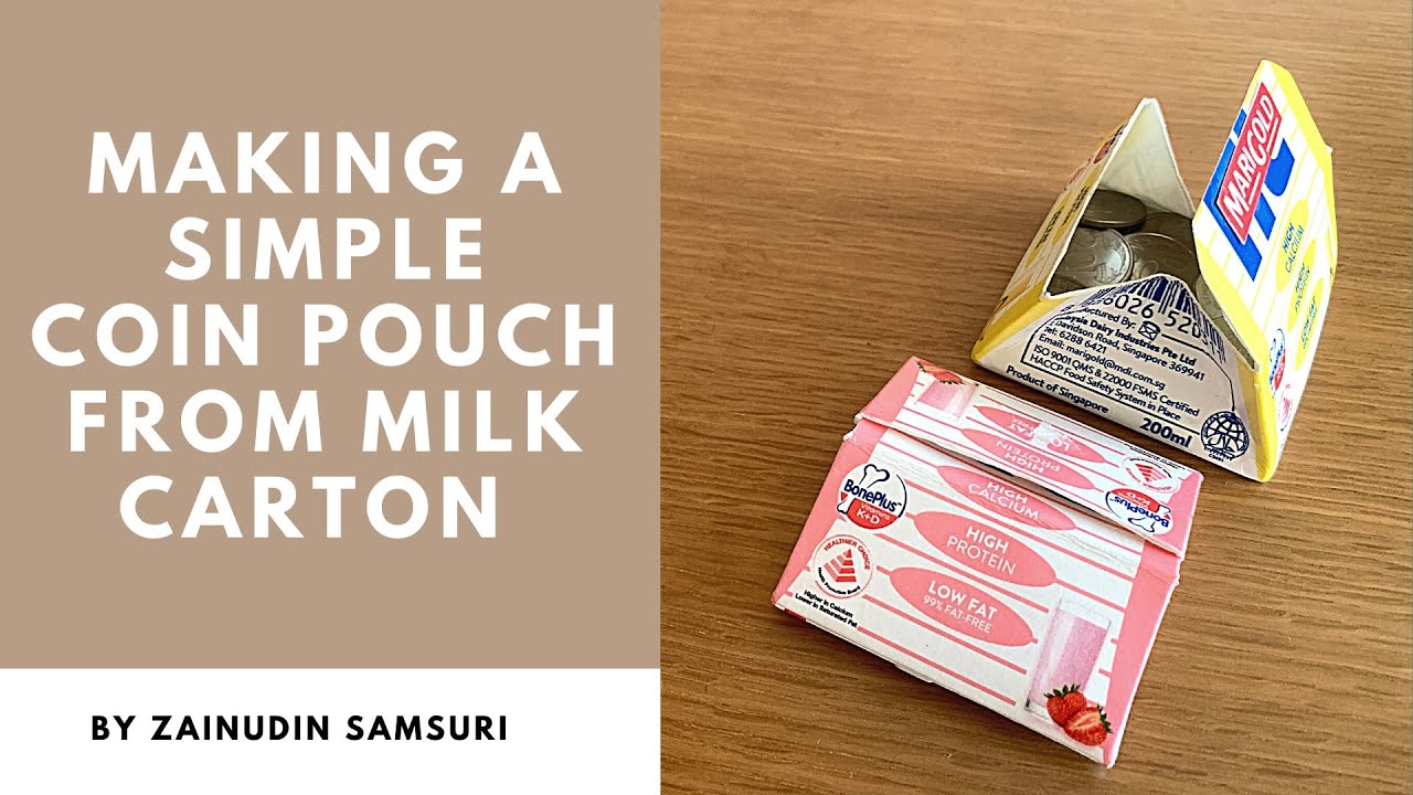 How to make a simple Coin Pouch using Mini Milk Carton