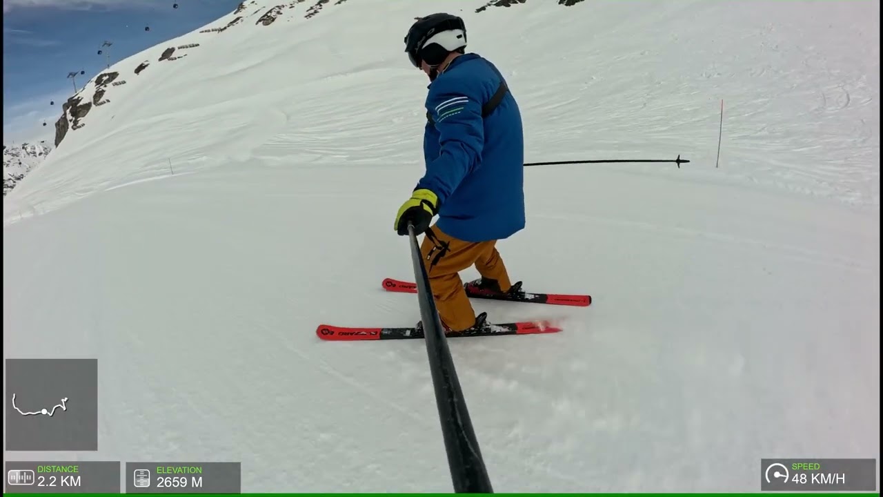 La Plagne - 28 Feb 2026 -  Live 3000 to Bottom of Chalet de Bellecote - Selfie Stick
