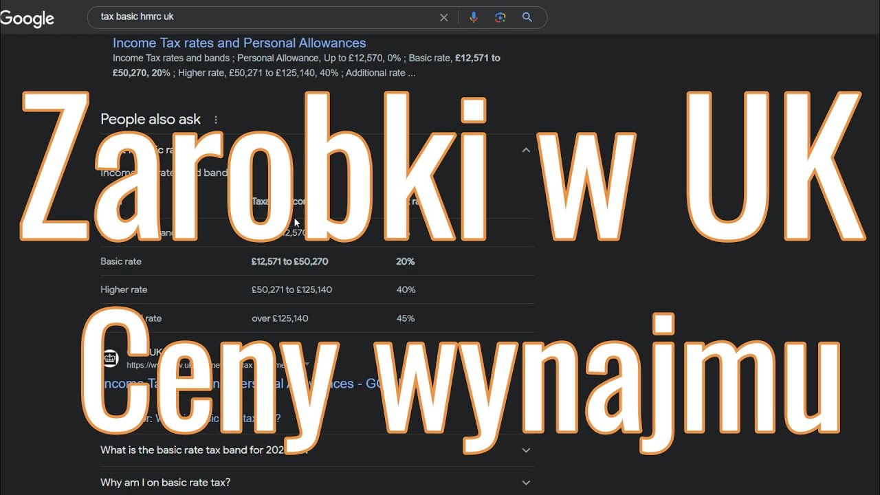Zarobki w Wielkiej Brytanii (w tym kierowc&oacute;w). Podatki w UK. Ceny wynajmu nieruchomości - pokoje.