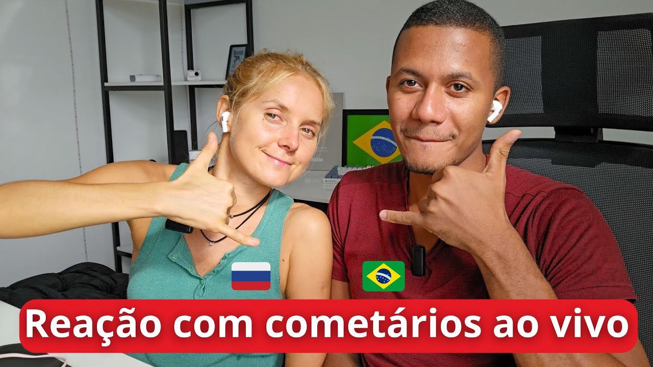 Gringa russa e Thiago reagindo a BRASILEIRO fluente em russo
