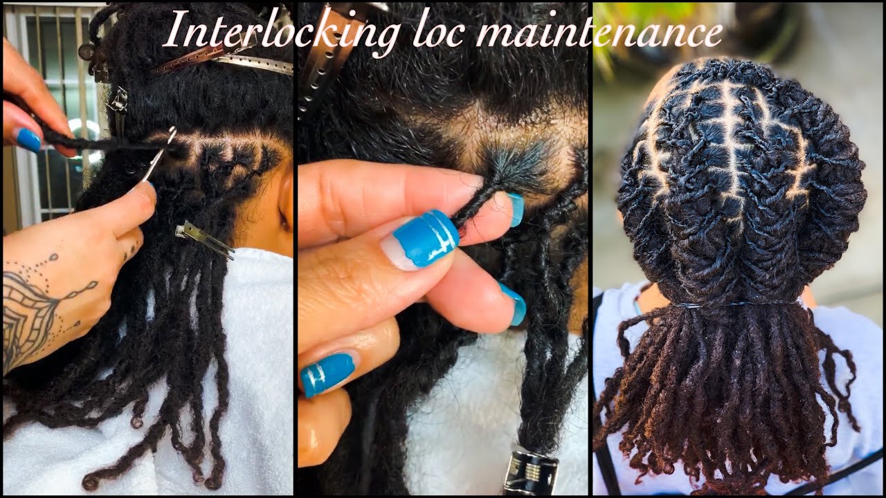 How to interlocking dreadlocks / loc maintenance tutorial
