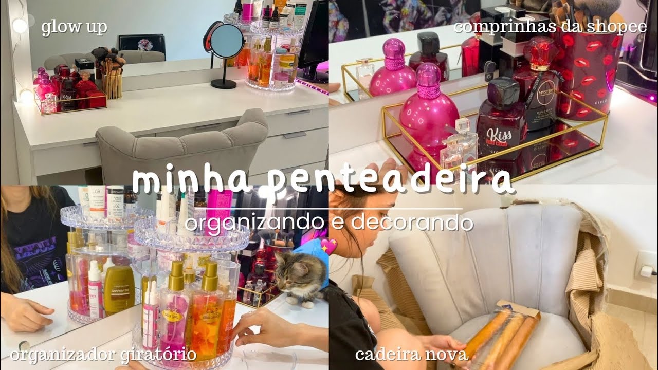 Decorando minha penteadeira camarim! Glow up✨🪞🎀 | comprinhas da shopee e shein