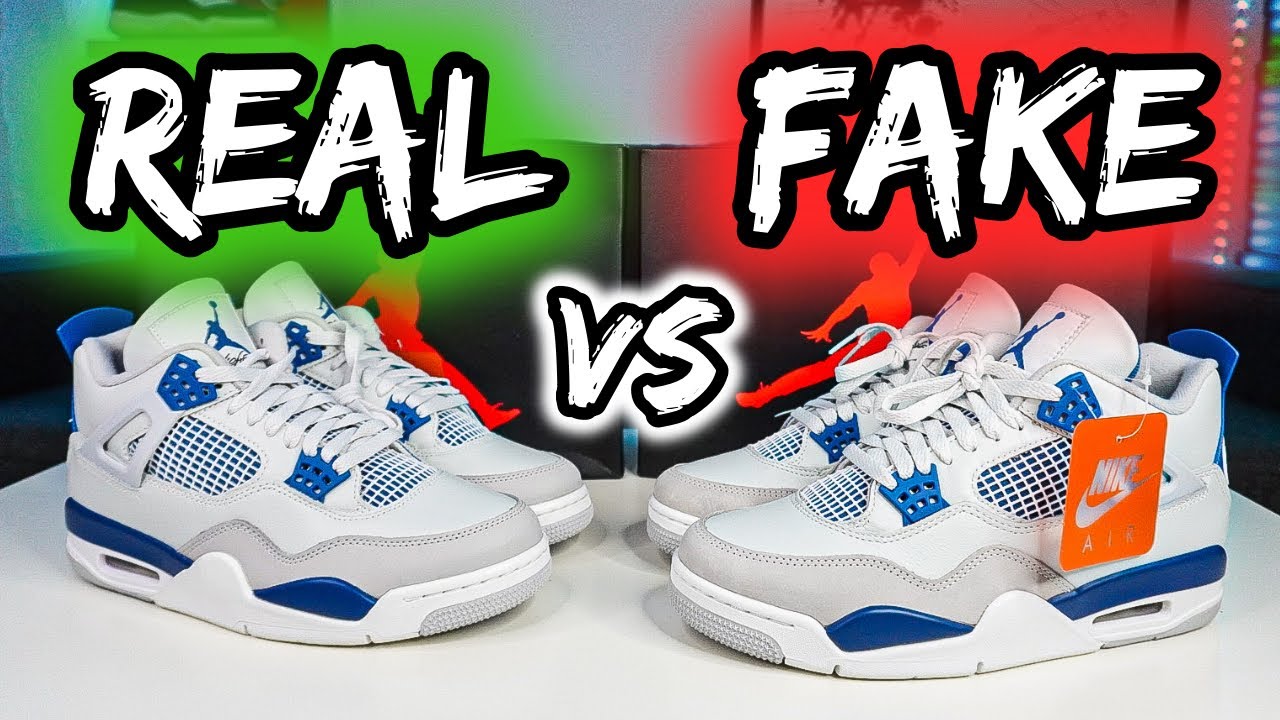 ⚠️REAL vs FAKE (REPLICA,UA) JORDAN 4 MILITARY BLUE INDUSTRIAL BLUE ⚠️ APRENDE A DISTINGUIRLAS!
