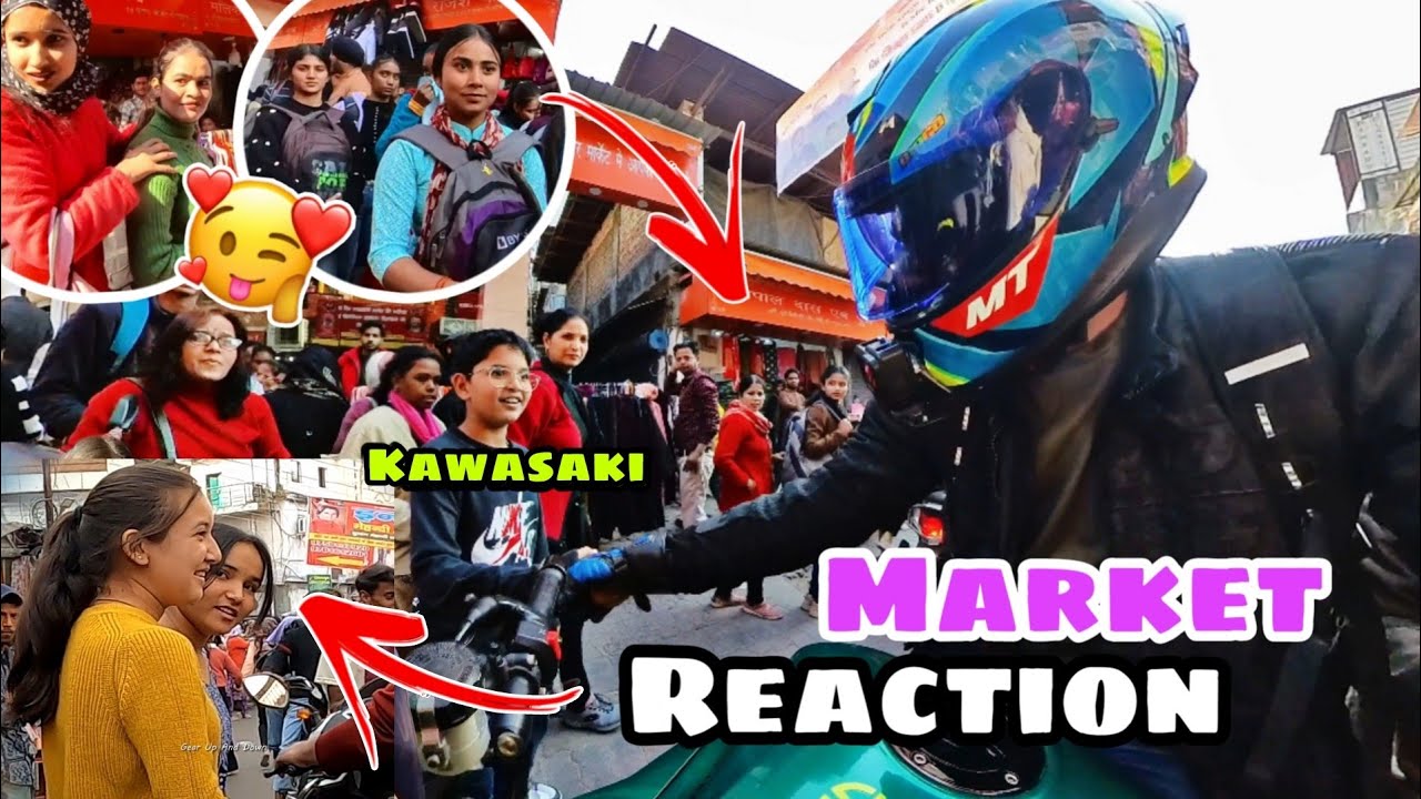 2024 My First Market Reaction Vlog💘 Cutegirl Reaction on Superbike in India 💖
