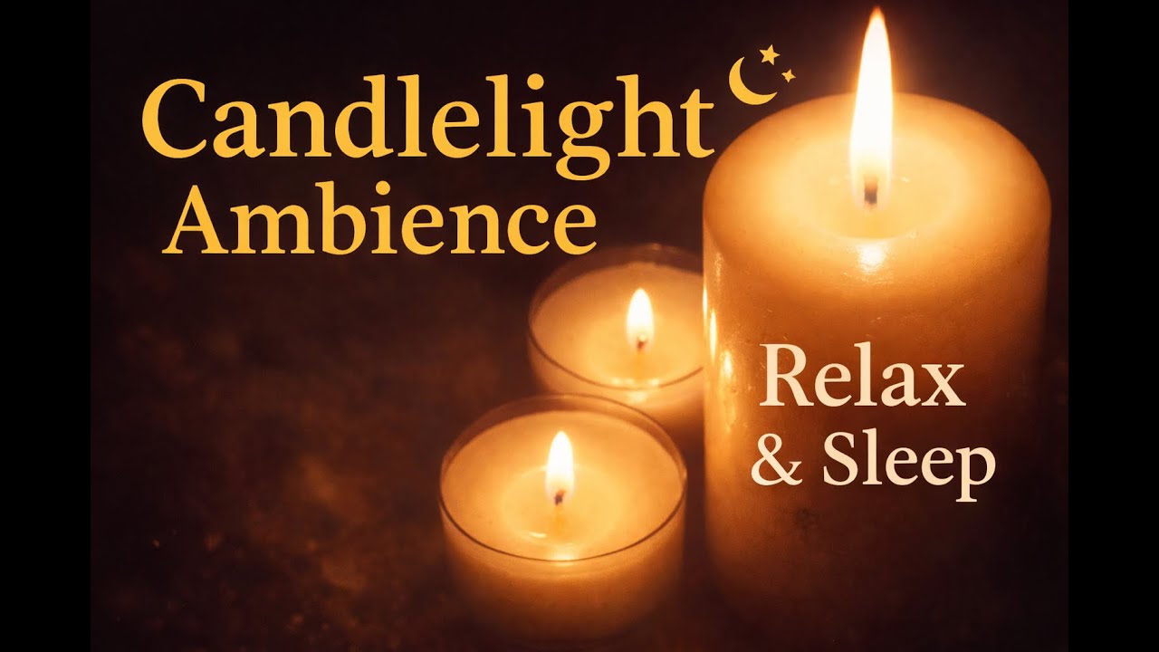 Burning Candle Flame 🌙 Take a Moment to Relax