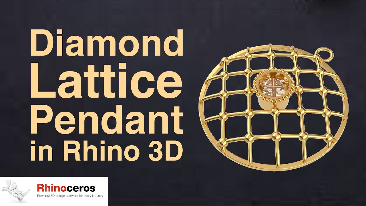 Diamond Lattice Pendant Design Rhino | Project 09 | Rhino Jewellery Design| Hindi