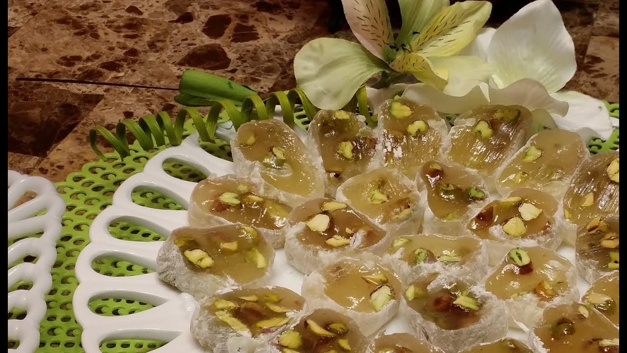 الحلقوم بالفستق .. بدقائق .  وبالتحدي اطيب من المحلات .. ومكونات بكل بيت  ..مطبخ شاي مهيل