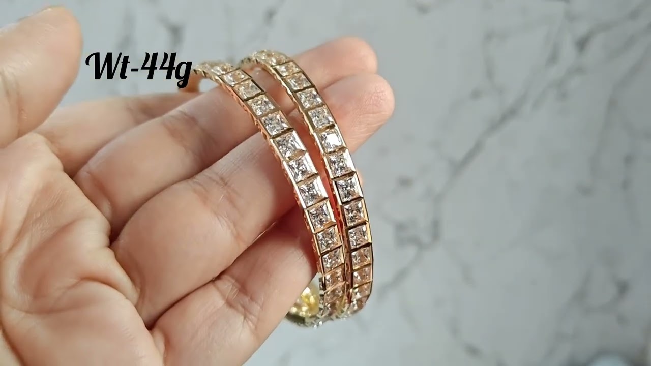 white stone bangles with weight | latest gold bangles