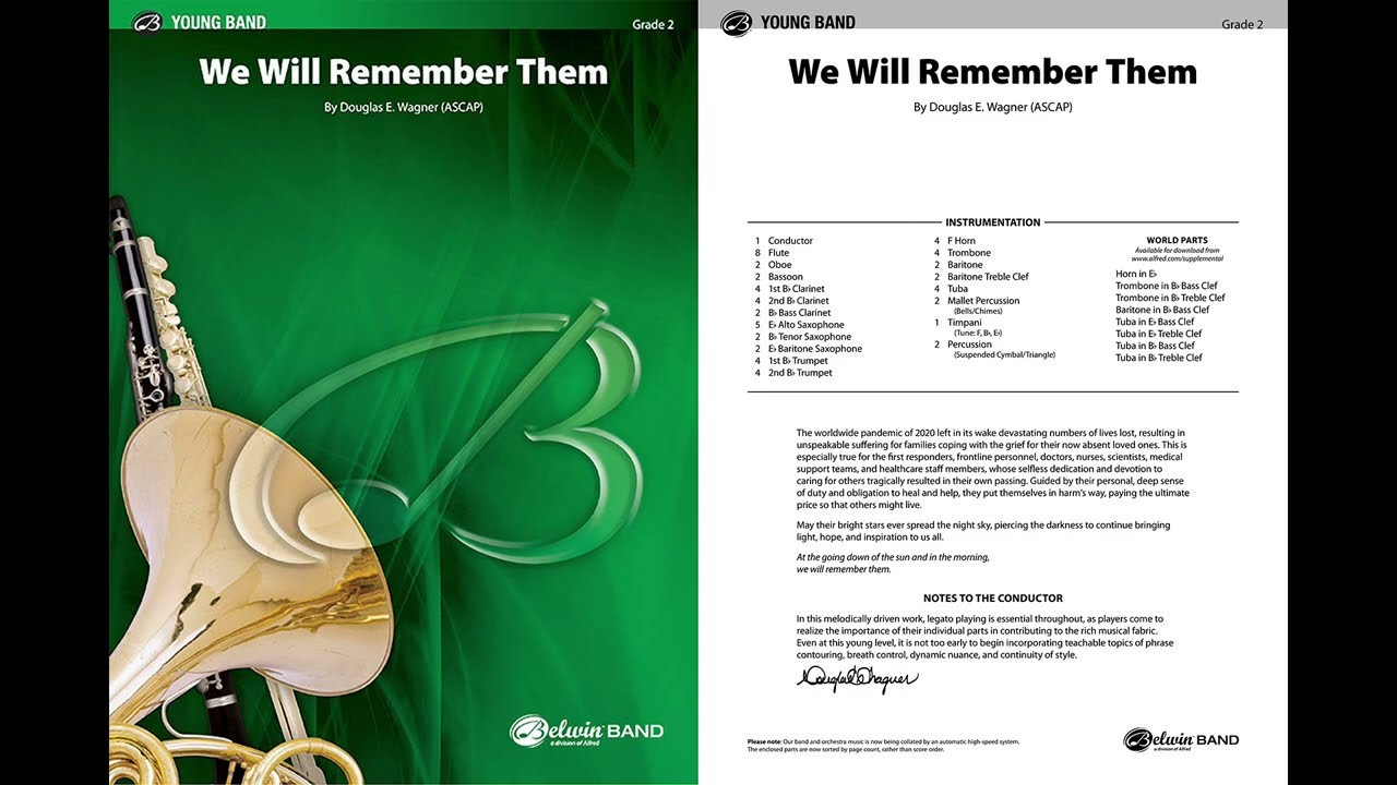 We Will Remember Them, by Douglas E. Wagner – Score & Sound