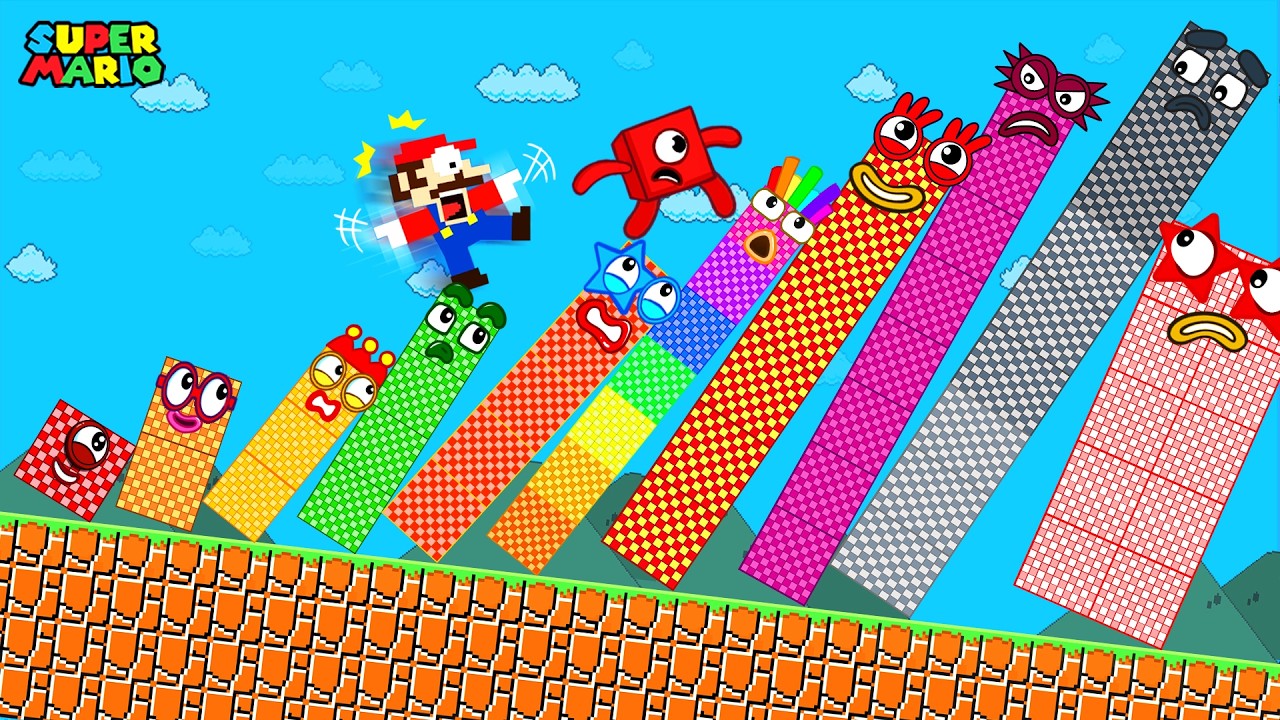 Super Mario Bros. but Outer Space Adentures in Numberland | Numberblocks | Game Animation