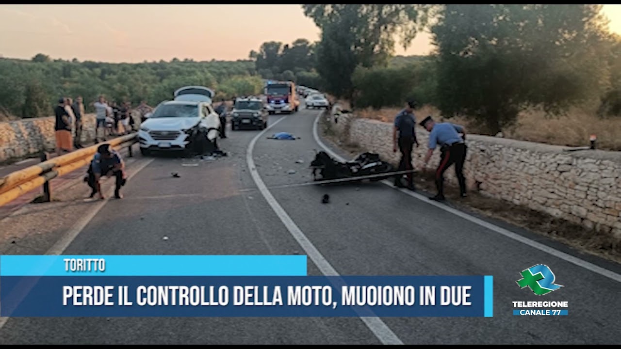 TORITTO Perde controllo della moto muoiono in due